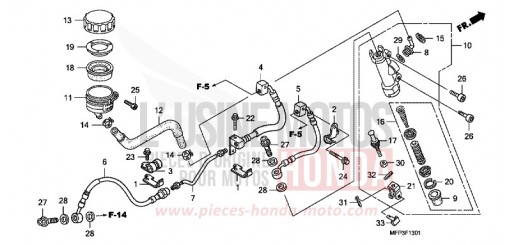 MAITRE-CYLINDRE FREIN AR. (CB1300A/CB1300SA) CB1300SA9 de 2009